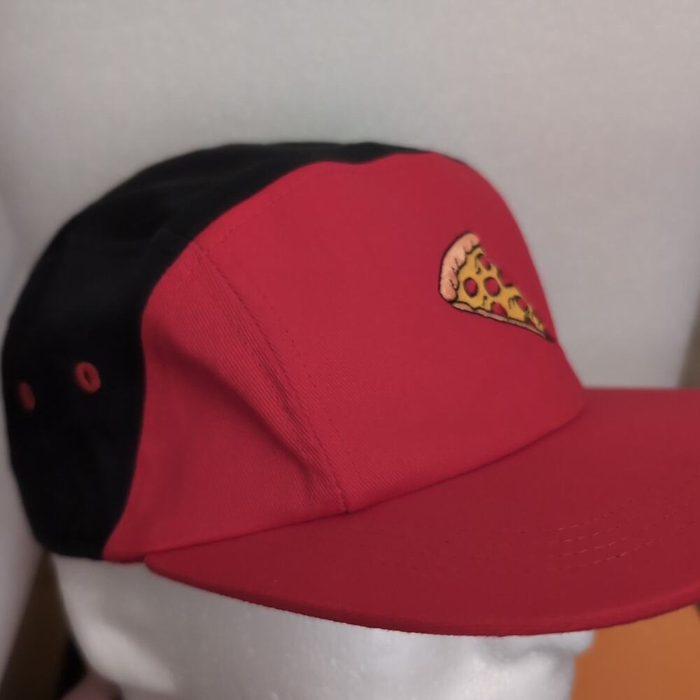 City Hunter Pizza Hat Unisex Embroidered Red Black Adjustable Cap Dad pepperoni